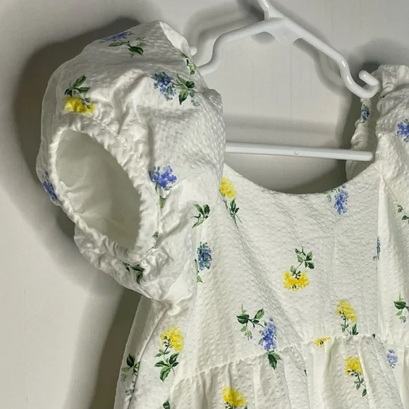 Janie And Jack The Posy Perfect Dress White Floral Seersucker Spring 2T - Picture 4 of 13